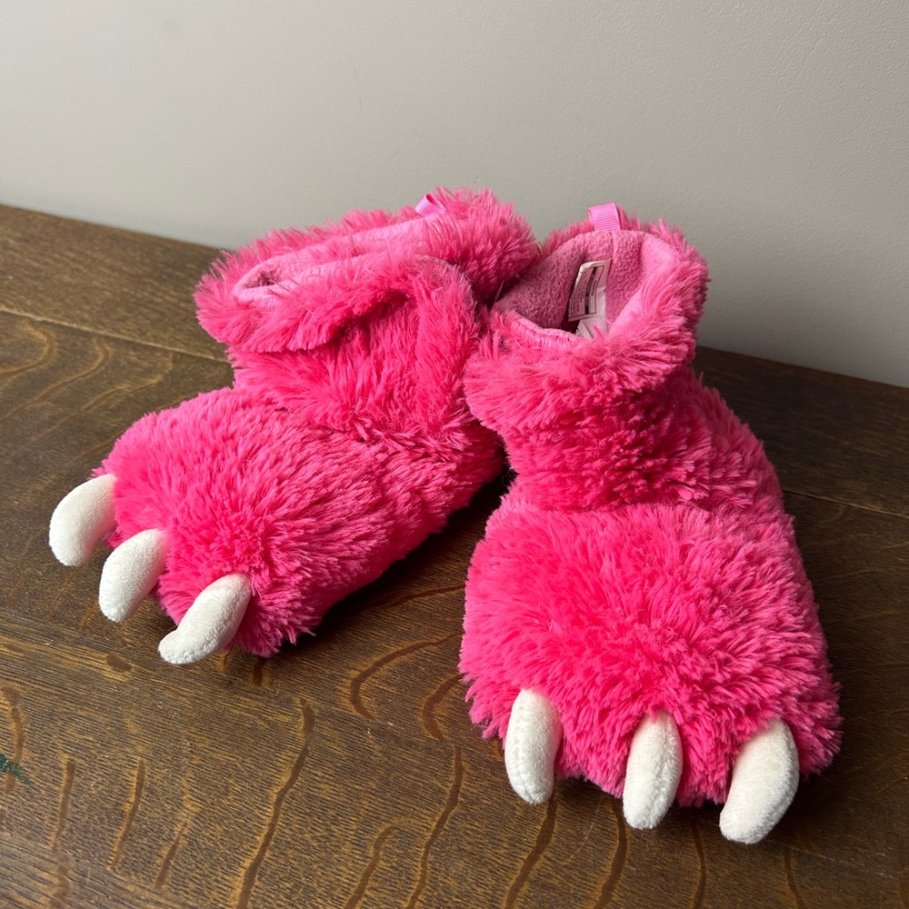 Pink monster slippers